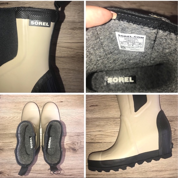 NWT 🔥 Sorel Joan Wedge Platform Rain Boots - Picture 8 of 8
